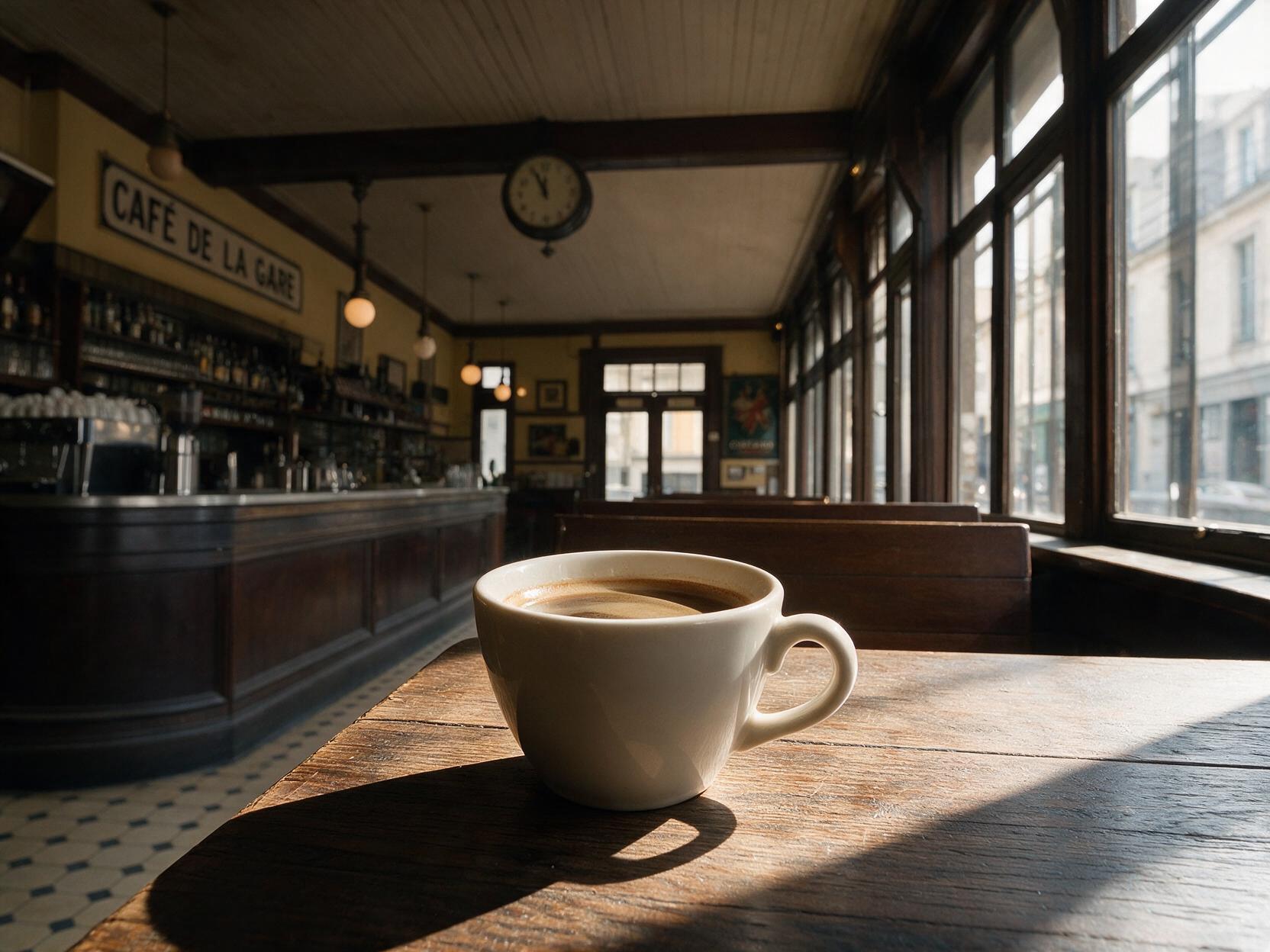 Quiet moments at the cafe.